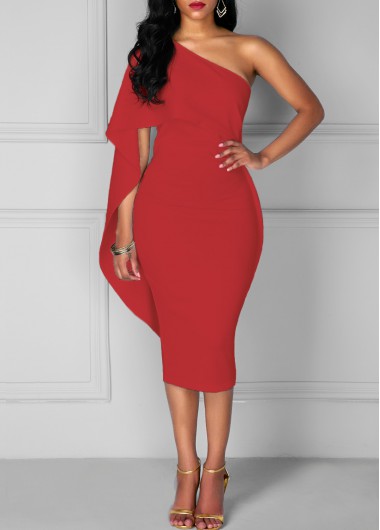 Red One Shoulder Dress Cocktail Party Outfits – kadininmodasi.org .