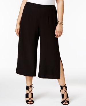 NY Collection Plus Size Split-Leg Culotte Pants & Reviews - Pants .