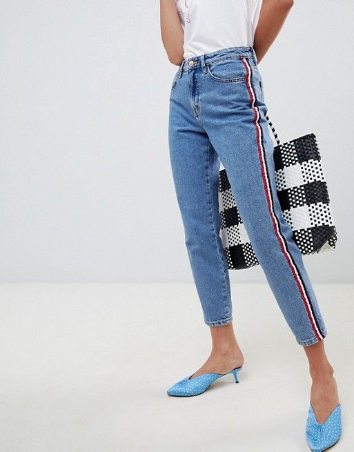 New Look | New Look Side Stripe Mom Jean | Mom jeans, Mom jeans .