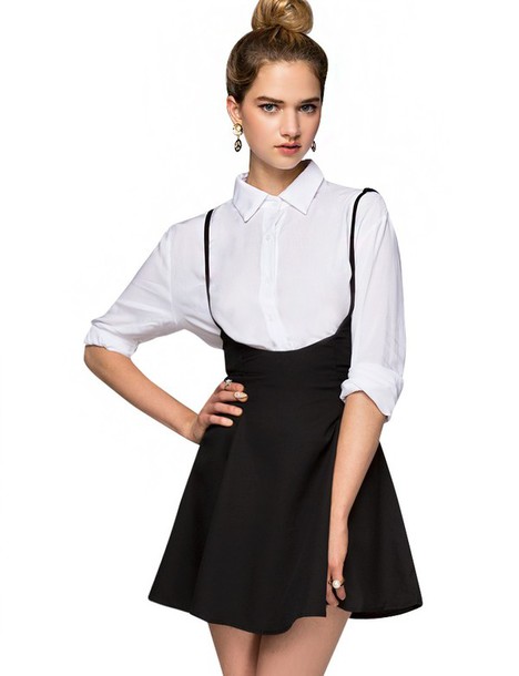 skirt, high waisted skirt, fall outfits, black skirt, suspenders .