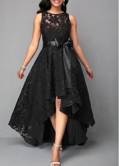 Belted High Waist Lace Panel Maxi Dress | Rotita.com - USD $43.56 .