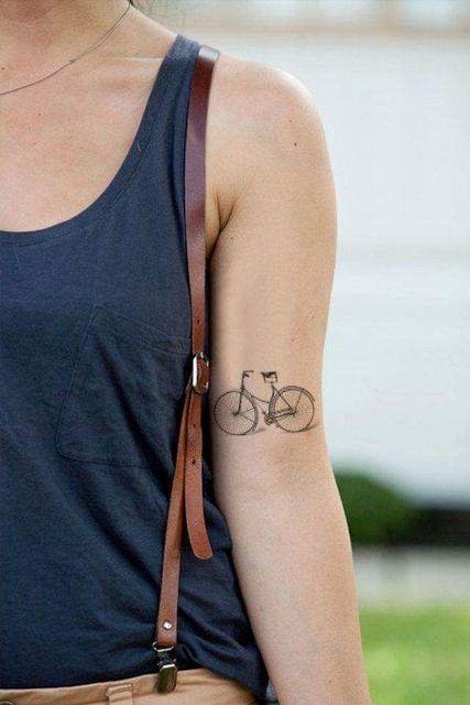 Classic tattoo on the arm | Bike tattoos, Bicycle tattoo, Cycling .