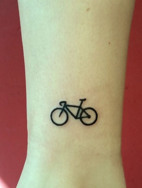 Tiny tattoo on the ankle - Styleoholic | Bike tattoos, Bicycle .