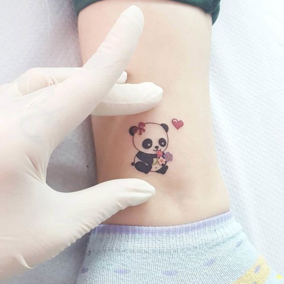 15 Unique And Small Panda Tattoos Ideas | Panda tattoo, Panda bear .