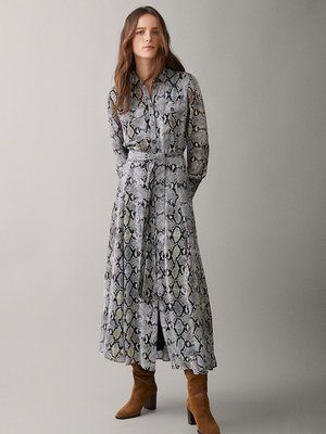 Massimo Dutti Snakeskin Print Dress | Animal print dresses, Soft .