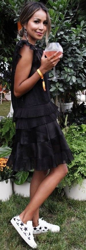 summer #stylish #outfitideas | Little Black Dress + Star print .