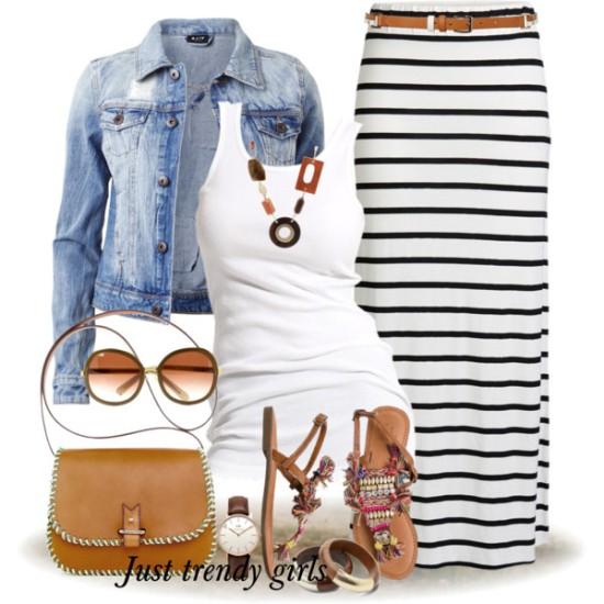Striped Maxi Skirt Outfits – thelatestfashiontrends.c