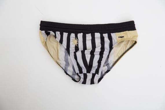 80s Swim Briefs, Vintage Swim Briefs, Men Swim Trunks, Striped .