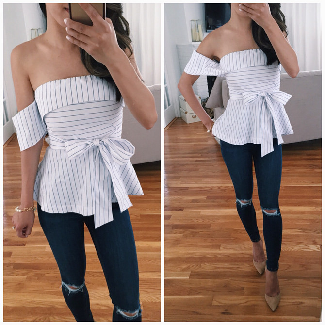 Summer Reviews: Striped Peplum Tops + Petite Maxi Dresses - Extra .