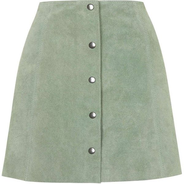 TOPSHOP Suede Button Front A-Line Skirt | Button front skirt .