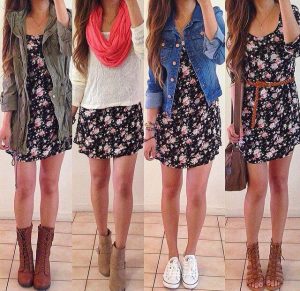 12 floral dress outfits to transition from summer to fall .