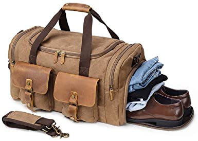 Amazon.com | Kemy's Canvas Duffle Bag for Mens Oversized Overnight .