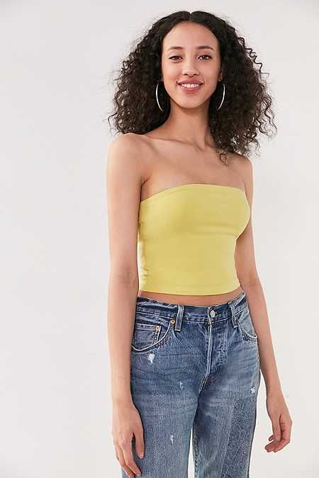 Silence + Noise Tal Strapless Top | Tube top outfits, Strapless .