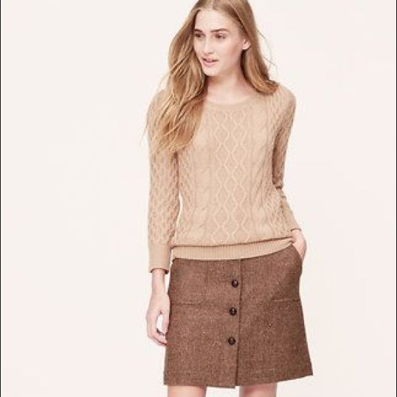 NWT Ann Taylor LOFT button front tweed skirt | Tweed skirt, Petite .