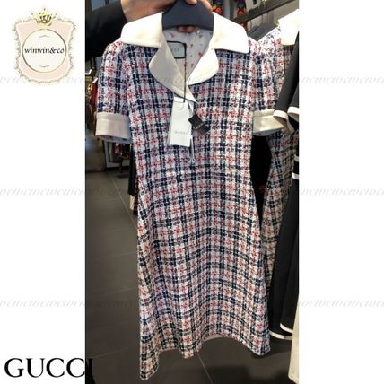 Shop GUCCI Tweed Short Sleeves Dresses by winwinco | BUY