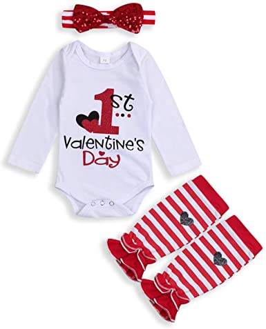 Amazon.com: Newborn Infant Baby Girl 1st Valentine's Day Outfits .
