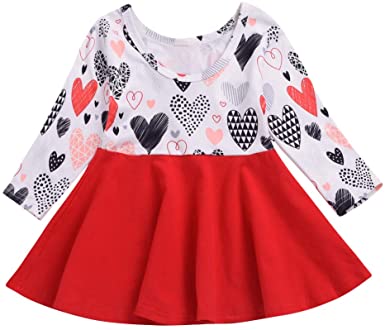 Amazon.com: Valentine's Day Toddler Baby Girls Dress Outfits Heart .