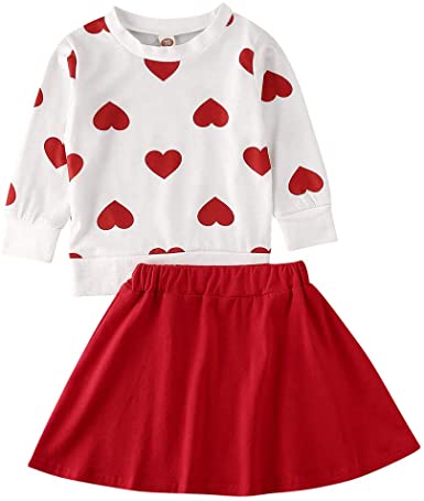 Amazon.com: Toddler Baby Girls Valentine's Day Outfit Love Heart .