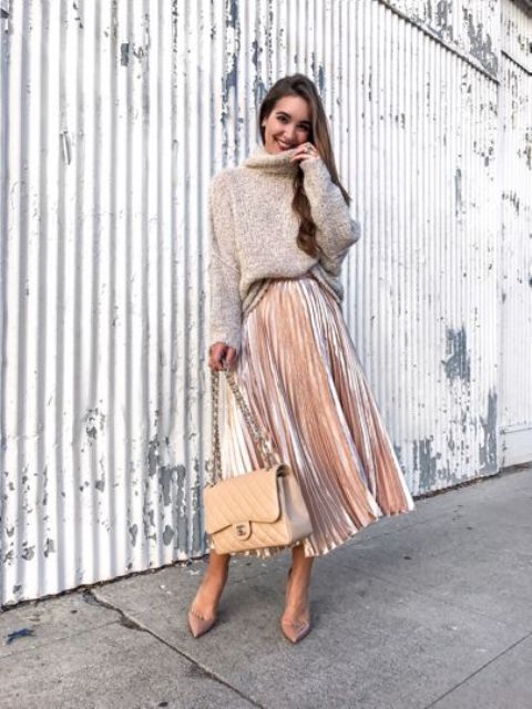 15 Velvet Midi Skirt Outfits To Try Now | Beauty | Winter skirt .
