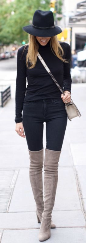 Flat over the knee boot outfit | 70 ideas on Pinterest | over the .