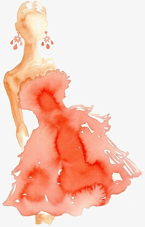 Watercolor Pink Skirt | Fashion illustration watercolor .