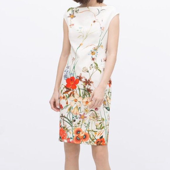 Zara Dresses | Floral Work Dress | Poshma