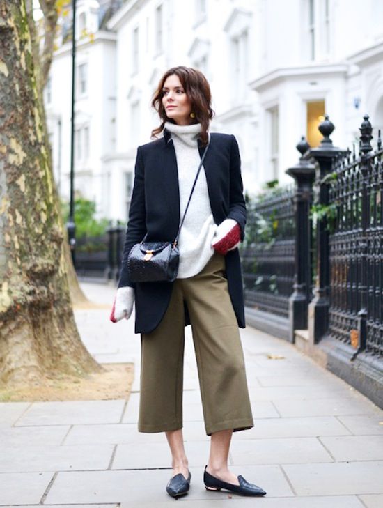 An Incredibly Chic Way To Transition Culottes Into Winter (The .