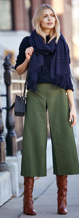 winter culottes | How to wear culottes, Stylish fall outfits, Fashi