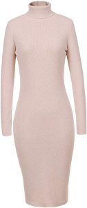 GLOSTORY Women's Long Sleeve Winter Turtleneck Sweater Dress Midi .