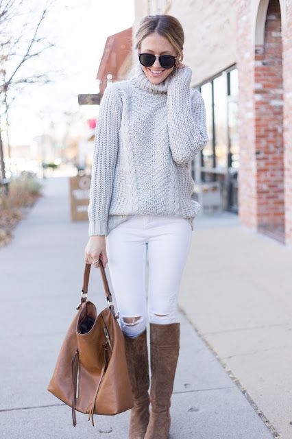 White Hot Winter - Leah Behr | Turtleneck outfit winter, White .