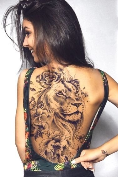 Lion Tattoos for Women in 2020 | Girl back tattoos, Tattoos for .