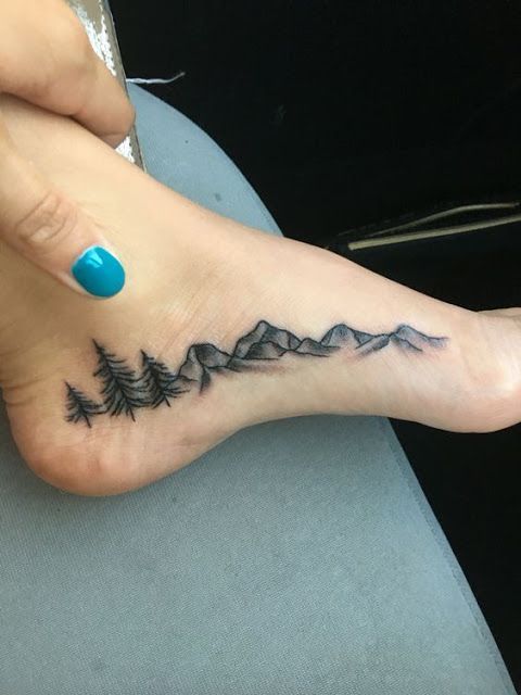 Mountain Tattoo Ideas For Women Attractive Tree and Mountain Foot .