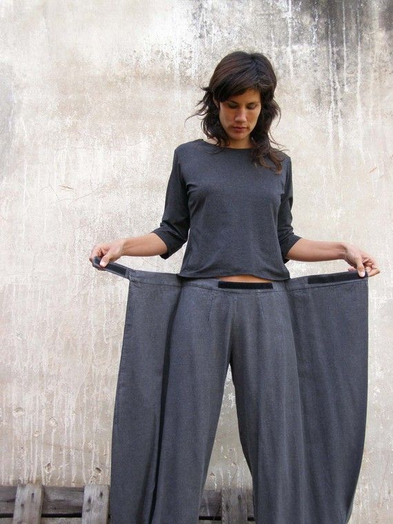 Unique grey Womens pants Origami trousers 4 way pants | Etsy .