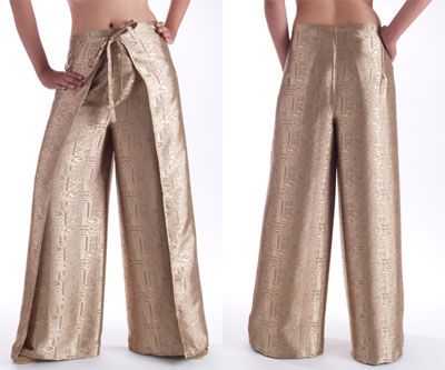 Thai Silk Wrap Pants - beige brown | Wrap pants, Fisherman pants .