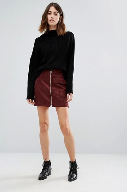 21 Wonderful Zip Skirt Outfits To Try - Styleohol