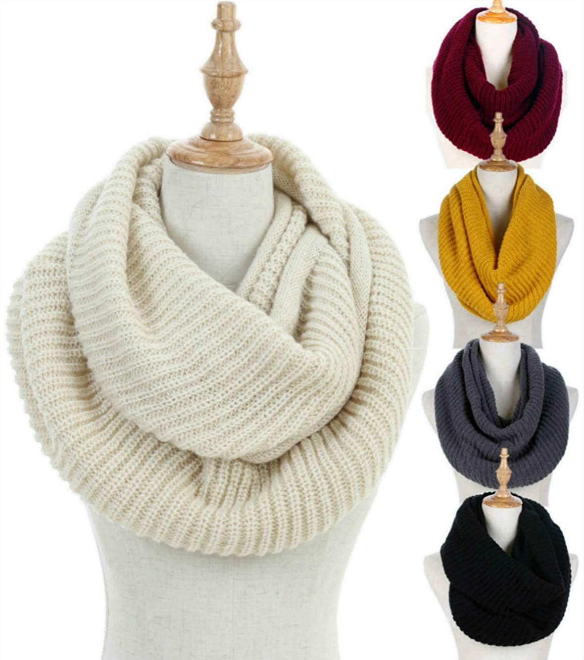 Knitted Infinity Scarves Outfits