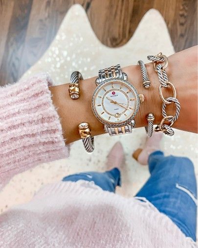 Layer Bracelets With A Watch