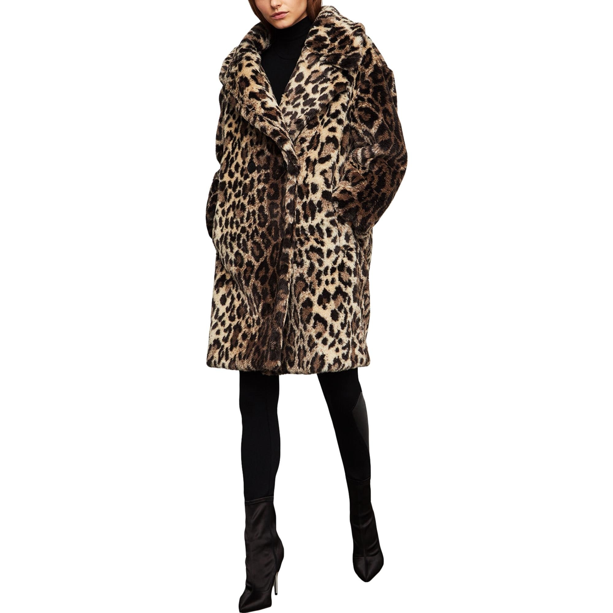 Leopard Printed Fur Coat Outfits