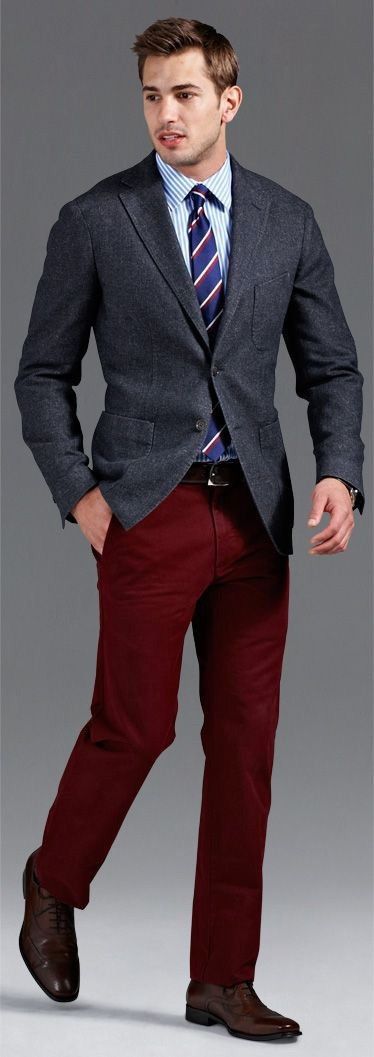 Men Red Pants Outfits