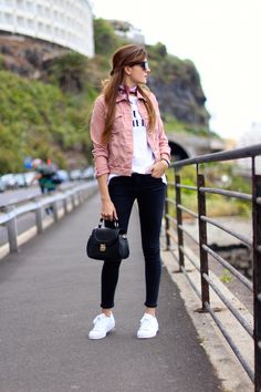 Pale Pink Jacket Outfits
