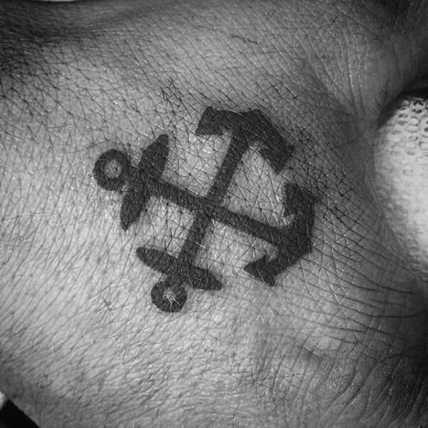 Small Anchor Men Tattoos