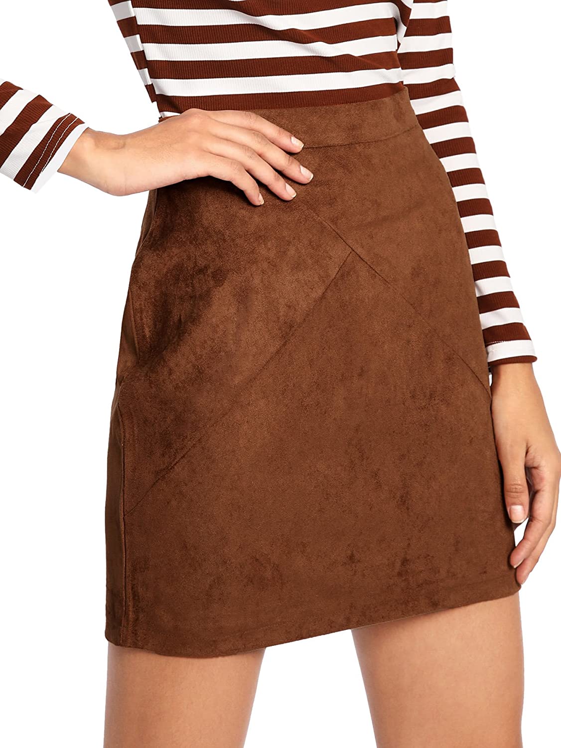 Suede Zip Skirts Outfits