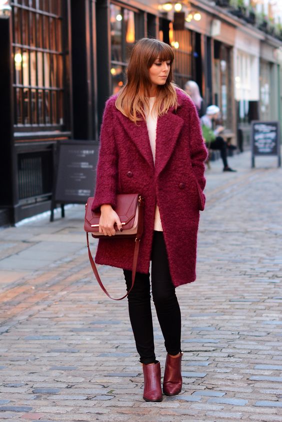Boucle coats burgundy 