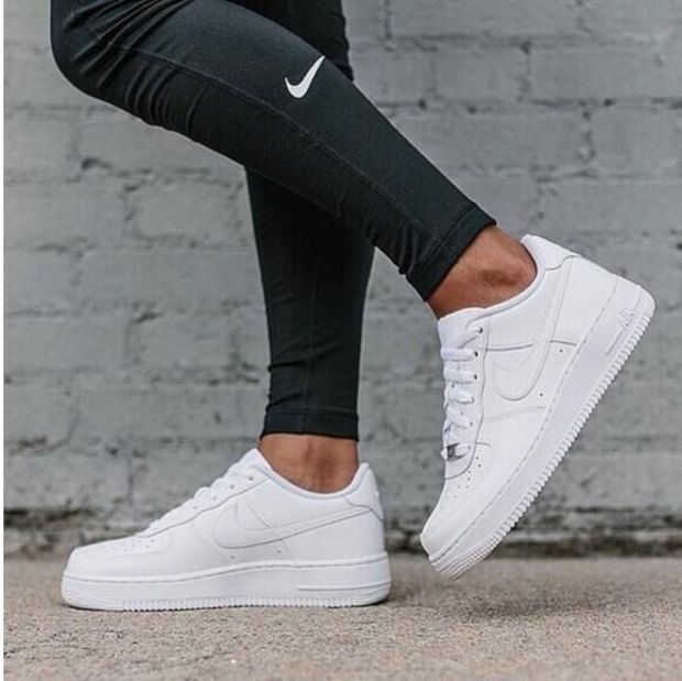 NIKE Women Men Running Sports Casual Shoes Sneakers Air Force White.