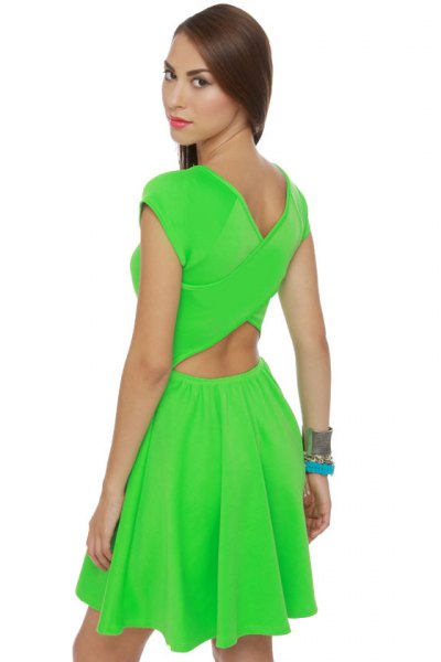 Light green mini skater dress