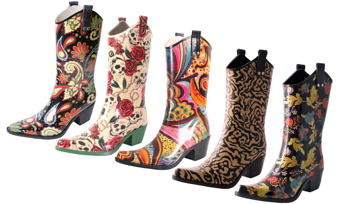 Up to 26% off Women's Cowboy Rubber Rain Boot |  Groupon Goo
