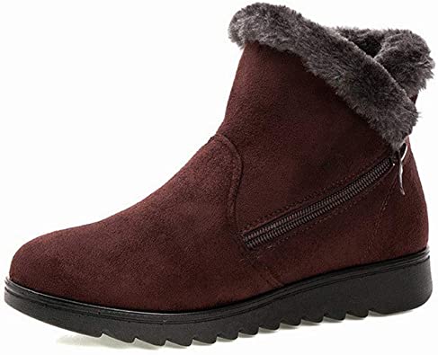 Amazon.com |  Women winter boots slip ankle boots women shoes flock.
