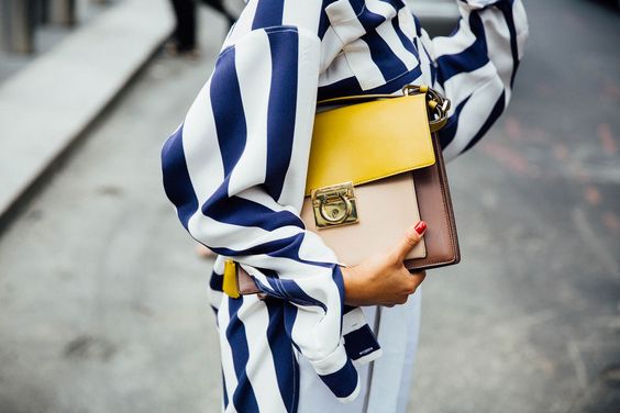 yellow and blue outfit bag