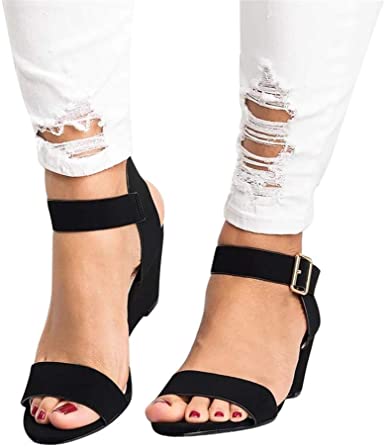Amazon.com: Sandals for Women Low Heel Wedge, Chunky Heel Sandal.