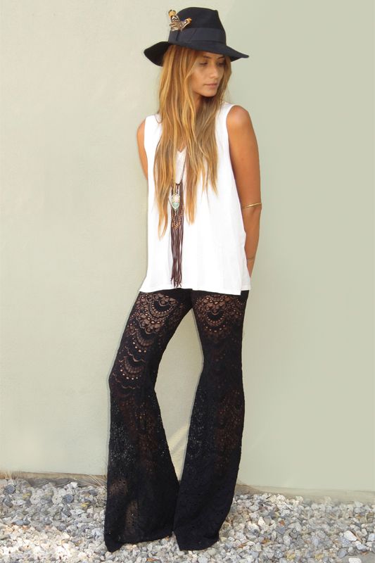 black lace pants bohemian
